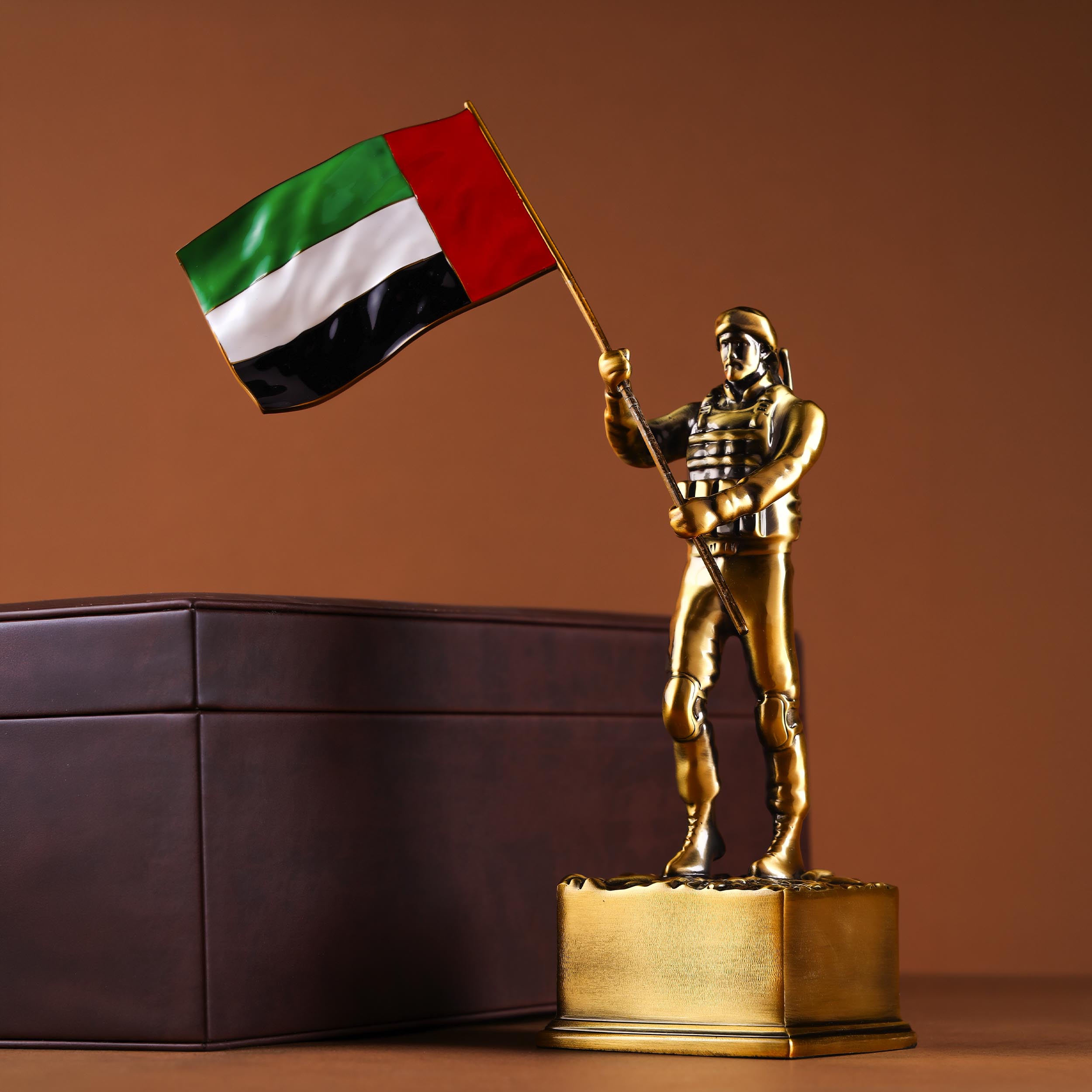 UAE Soldier Trophy with Leather Box
